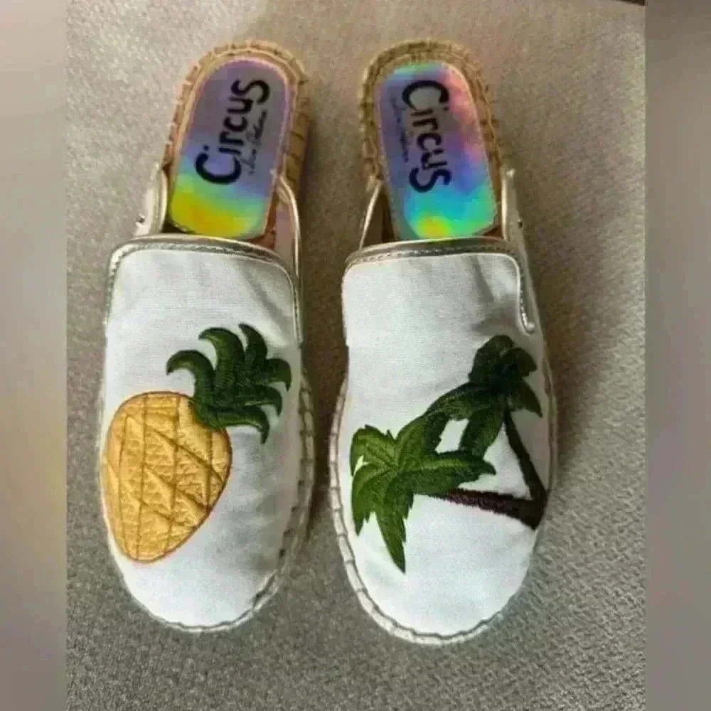 Circus Sam Edelman Leanne Pineapple Palm Tree Slides Size‎ 6.5